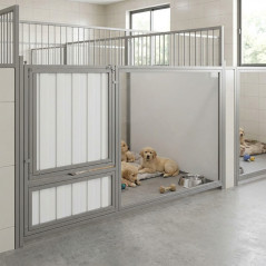 Pannello frontale sandwich da 30 mm con porta per cucce per cuccioli 150x100 cm | Cuccia per cani