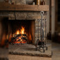 Juego de Accesorios para Chimenea de Hierro Forjado a mano 73 cm | Utensilios para Limpieza de Estufas y Chimeneas
