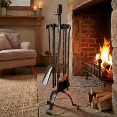 Juego de Accesorios para Chimenea de Hierro Forjado a mano 78 cm | Utensilios para Limpieza de Estufas y Chimeneas