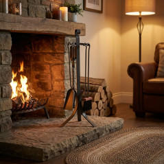 Juego de Accesorios para Chimenea de Hierro Forjado 70 cm antracita | Utensilios para Limpieza de Estufas y Chimeneas