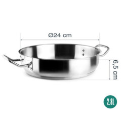 Paellera de Acero Inoxidable Lacor | 24 cm | Paellera Profesional | Para Todo Tipo de Cocina | Apto para Lavavajillas