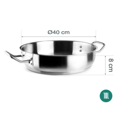 Poêle à paella Lacor en acier inoxydable | 40 cm | Poêle à paella professionnelle | Compatible tous feux | Lavable au lave-vaiss