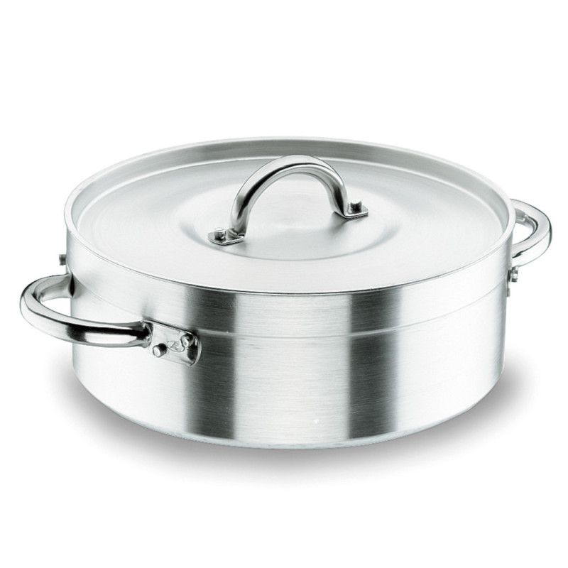Cacerola con Tapa 32 cm Aluminio Lacor | Para Vitroceramica, Electrica, Gas | Capacidad 9,65 L | Alto 12 cm