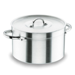 Lacor Aluminium-Kasserolle mit Deckel, 45 cm | Geeignet für Ceran-, Elektro- und Gasherde | 45 l Fassungsvermögen | 28 cm Höhe