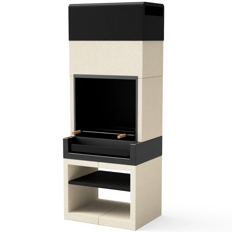 Barbecue da incasso Kitaway 84x63x223 cm con griglia 68,5x41,5 cm | Barbecue in cemento strutturato per giardino