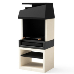 Barbacoa de Obra Kitaway Otte 84x63x192 cm con Parrilla 68,5x42 cm | Barbacoa de Hormigón texturizado para Jardin