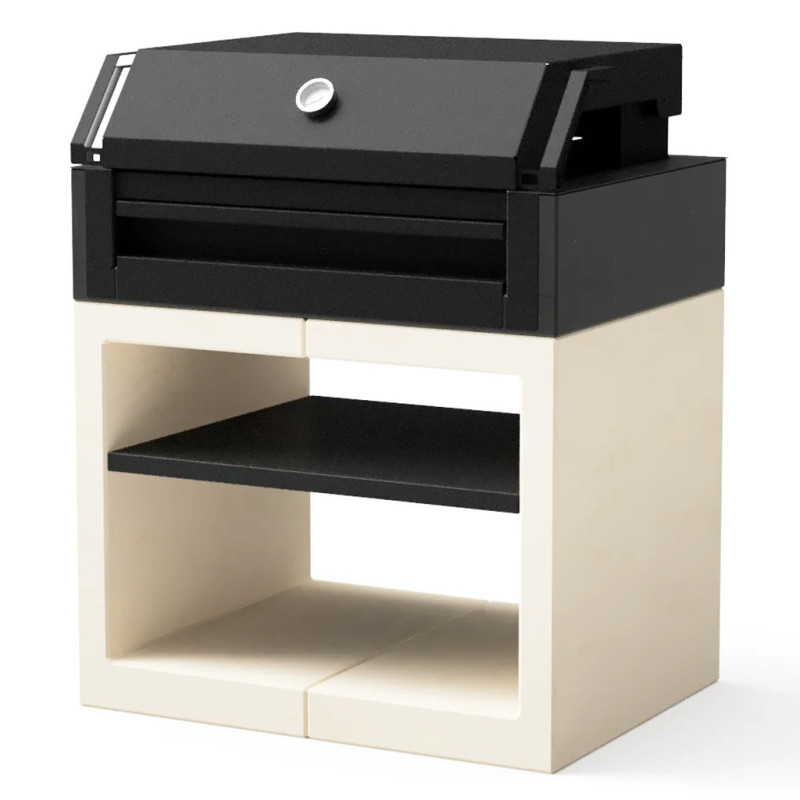 Modulo Grill para Barbacoa de Obra Kitaway Otte 84x63x101 cm | Base Blanca/Negra para Barbacoa de Jardín Exterior