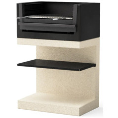 Barbacoa de Obra Kitaway Mini 63x41,5x110 cm con Parrilla 54x34 cm | Barbacoa de Hormigón texturizado para Jardin