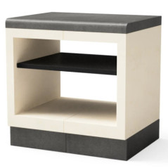 Module de comptoir encastrable pour barbecue Kitaway 84 x 63 x 85 cm | Base blanche/noire pour barbecue de jardin extérieur