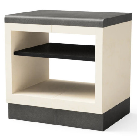 Modulo da banco per barbecue da incasso Kitaway 84x63x85 cm | Base bianca/nera per barbecue da giardino da esterno