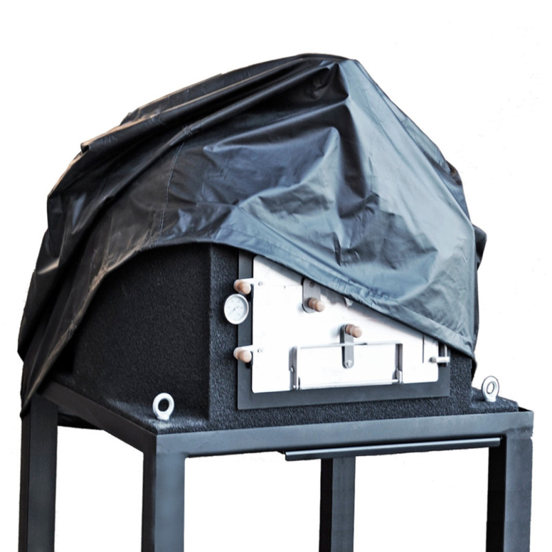 Ofenabdeckung 122 x 122 x 100 cm, Schwarz | Schutzhülle für den Außenbereich | Wasserdichter Schutz für Gartenöfen