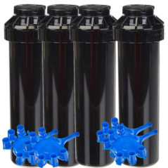 Aspersor 3504PCSAM Rain Bird con Válvula Antidrenaje | Pack 4 | Alcance 4,6 a 10,7 m | Aspersor de Turbina ajustable 3500 3504