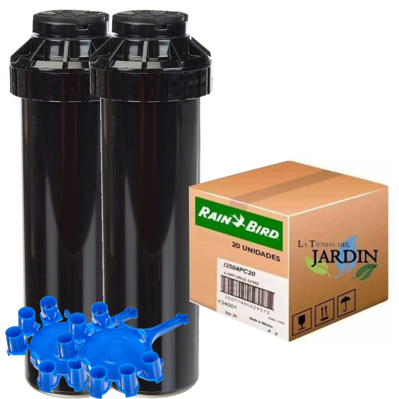 Rain Bird 3504PCSAM Regner mit Rückschlagventil | 20er-Pack | Reichweite 4,6 bis 10,7 m | Verstellbarer Turbinenregner 3500 3504