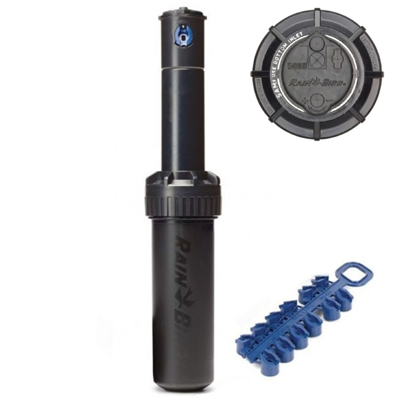 Aspersor 5004PCSAM Rain Bird con Válvula Antidrenaje | Alcance 4,6 a 10,7 m | Aspersor Turbina 3/4 ajustable 5000 Rain Bird