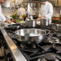 Padella per paella Lacor in acciaio inox | 40 cm | Padella professionale per paella | Adatta a tutti i tipi di fornelli | Lavabi