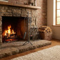 Juego de Accesorios para Chimenea de Hierro Forjado 71 cm antracita | Utensilios para Limpieza de Estufas y Chimeneas