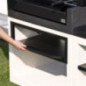 Porte à charnières pour barbecue et modules Kitaway 75x23 cm | Porte en acier noir pour barbecue encastrable extérieur