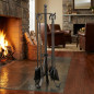 Juego de Accesorios para Chimenea de Hierro Forjado 66 cm antracita | Utensilios para Limpieza de Estufas y Chimeneas