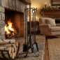 Juego de Accesorios para Chimenea de Hierro Forjado 66 cm antracita | Utensilios para Limpieza de Estufas y Chimeneas