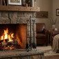 Juego de Accesorios para Chimenea de Hierro Forjado 66 cm antracita | Utensilios para Limpieza de Estufas y Chimeneas