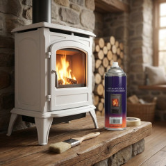 Vernice spray resistente al calore 400 ml Bianco opaco | Caminetti e stufe a pellet