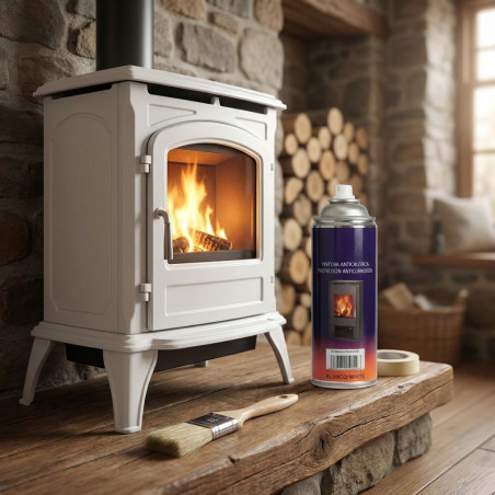 Pintura Anticalórica Aerosol 400 ml Blanco Mate | Chimenea y Estufa Pellet