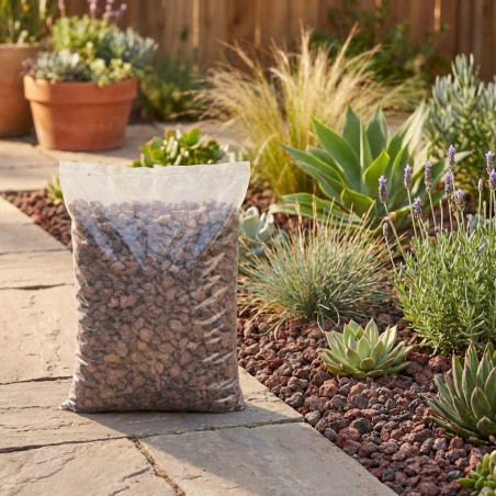 Cascalho vulcânico 14/25 mm, saco de 15 kg | Pedra vulcânica para jardim | Rocha decorativa | Drenagem para vasos e jardinagem