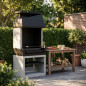 Kitaway Otte 84x63x192 cm Built-in Barbecue with 68.5x42 cm Grill | Smooth Concrete Barbecue for Garden