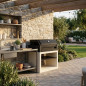 Module de barbecue encastrable Kitaway Otte 84 x 63 x 101 cm | Base blanche/noire pour barbecue de jardin extérieur