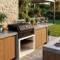 Kitaway Otte 84x63x101 cm Built-in Barbecue Grill Module | White/Black Base for Outdoor Garden Barbecue