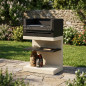 Barbacoa de Obra Kitaway Mini 63x41,5x110 cm con Parrilla 54x34 cm | Barbacoa de Hormigón texturizado para Jardin