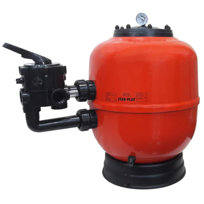 Star-Plus 450-mm-Sandfilter für Schwimmbecken mit 1 1/2"-Seitenventil | Monoblockfilter mit 8 m³/h Kapazität für private Schwimm