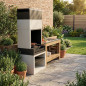 Kitaway Einbaugrill 84x63x223 cm mit Grillrost 68,5x41,5 cm | Glatter Betongrill für den Garten