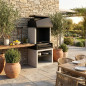 Kitaway Otte 84x63x192 cm Barbecue da incasso con griglia 68,5x42 cm | Barbecue in cemento strutturato per giardino