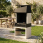 Kitaway Otte 84x63x192 cm Barbecue da incasso con griglia 68,5x42 cm | Barbecue in cemento strutturato per giardino