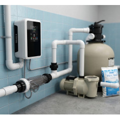 Clorador de sal Domótico D-42 S2 | Produção de 40 g/h | Para piscinas de até 120 m³ | Clorador de sal com eletrólise de sal