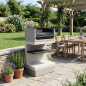 Kitaway Mini Barbecue da incasso 63x41,5x110 cm con griglia 54x34 cm | Barbecue in cemento bianco/nero per giardino Kitaway Mini Barbecue da incasso 63x41,5x110 cm con griglia 54x34 cm | Barbecue in cemento bianco/nero per giardino