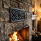 Rejilla de Ventilación de Hierro Fundido para Encastrar 18x12 cm Negra | Rejilla Decorativa para Chimeneas