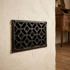 Griglia di ventilazione rettangolare in ghisa per installazione a incasso 16x10 cm nera | Griglia decorativa