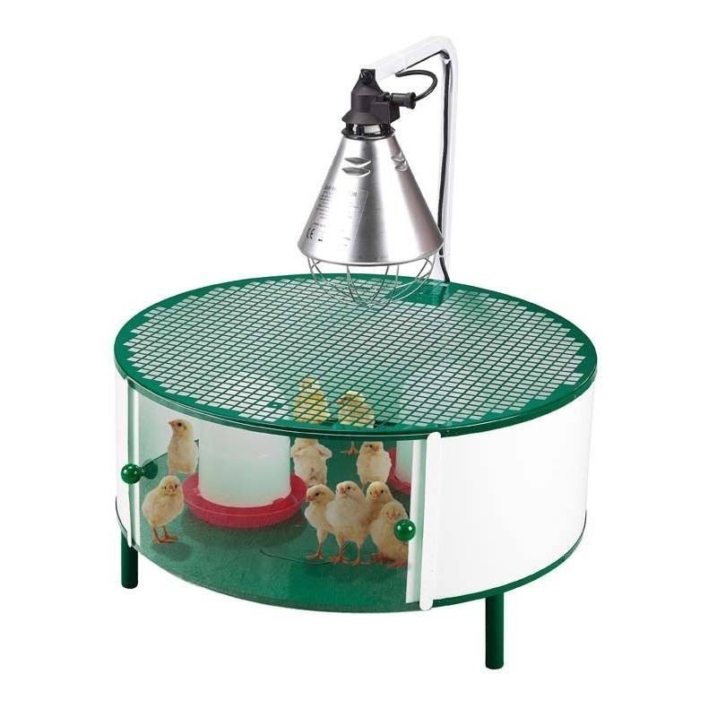 Häuschen für Küken mit Zubehör | Brutkasten 20-30 Küken | Käfig 72x72x79 cm | Heizung, Futterspender, Trinkspender