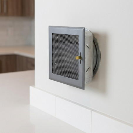 Rejilla de Ventilación Gris Regulable 15x15 cm con Salida Ø120 mm | Rejilla de Aire Ajustable Ventilación y Extracción