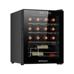 Cantinetta per vini Orbegozo con compressore per 16 bottiglie | Frigorifero per bottiglie con luce LED interna | Ripiani cromati