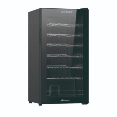 Orbegozo Wine Cooler with Compressor for 28 Bottles | Bottle Cooler with Interior LED Light | Chrome Shelves | Touch Panel