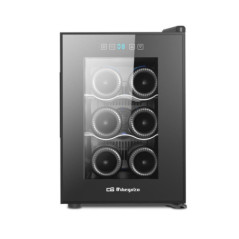 Orbegozo Weinkühlschrank für 6 Flaschen | Flaschenkühler mit LED-Innenbeleuchtung | Chromablagen | Touchpanel | Leise