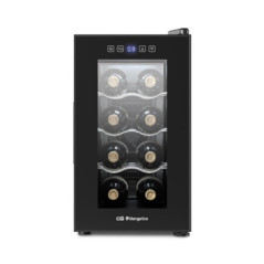 Orbegozo 8-Bottle Wine Cooler | Bottle Cooler with Interior LED Light | Chrome Shelves | Touch Panel | Silent Operation
