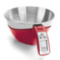 Bascula de Cocina 5 Kg | Peso de Cocina Digital con Bol Extraible | Bascula de Cocina de Acero | Peso Alimentos | Ø21 cm