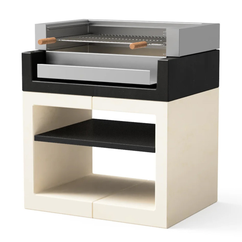 Modulo Grill para Barbacoa de Obra Kitaway 84x63x101 cm | Base Blanca/Negra para Barbacoa de Jardín Exterior