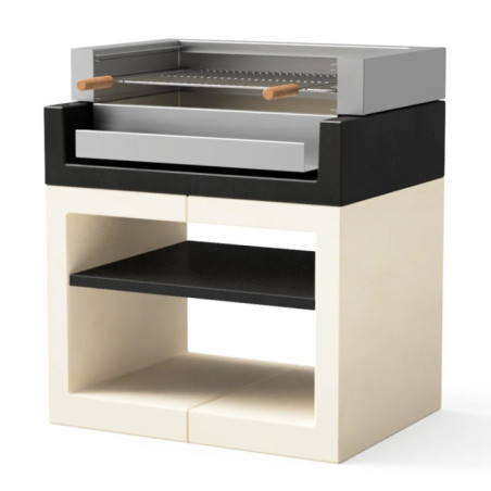 Modulo Grill para Barbacoa de Obra Kitaway 84x63x101 cm | Base Blanca/Negra para Barbacoa de Jardín Exterior