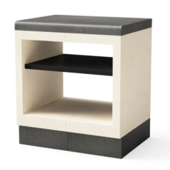 Bancada para churrasqueira embutida Kitaway 84x63x85 cm | Base branca/preta para churrasqueira de jardim externa