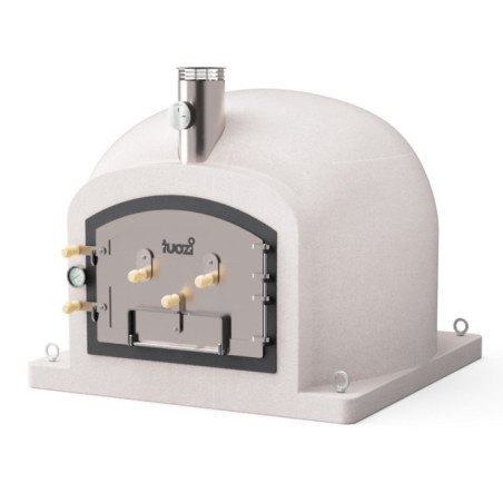 Kitaway Barbecue Oven 100x100x65 cm White | Professional Wood Oven and Pressure Gauge